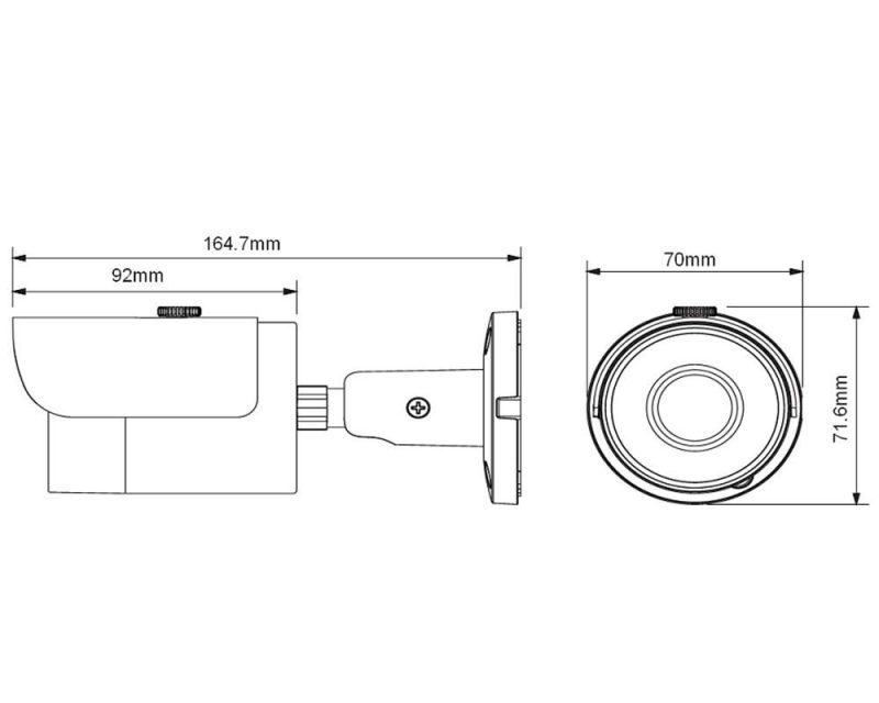 Camera IP 2 MP mini bullet lentila 2,8mm Smart IR 30m PoE Dahua IPC-B1A20